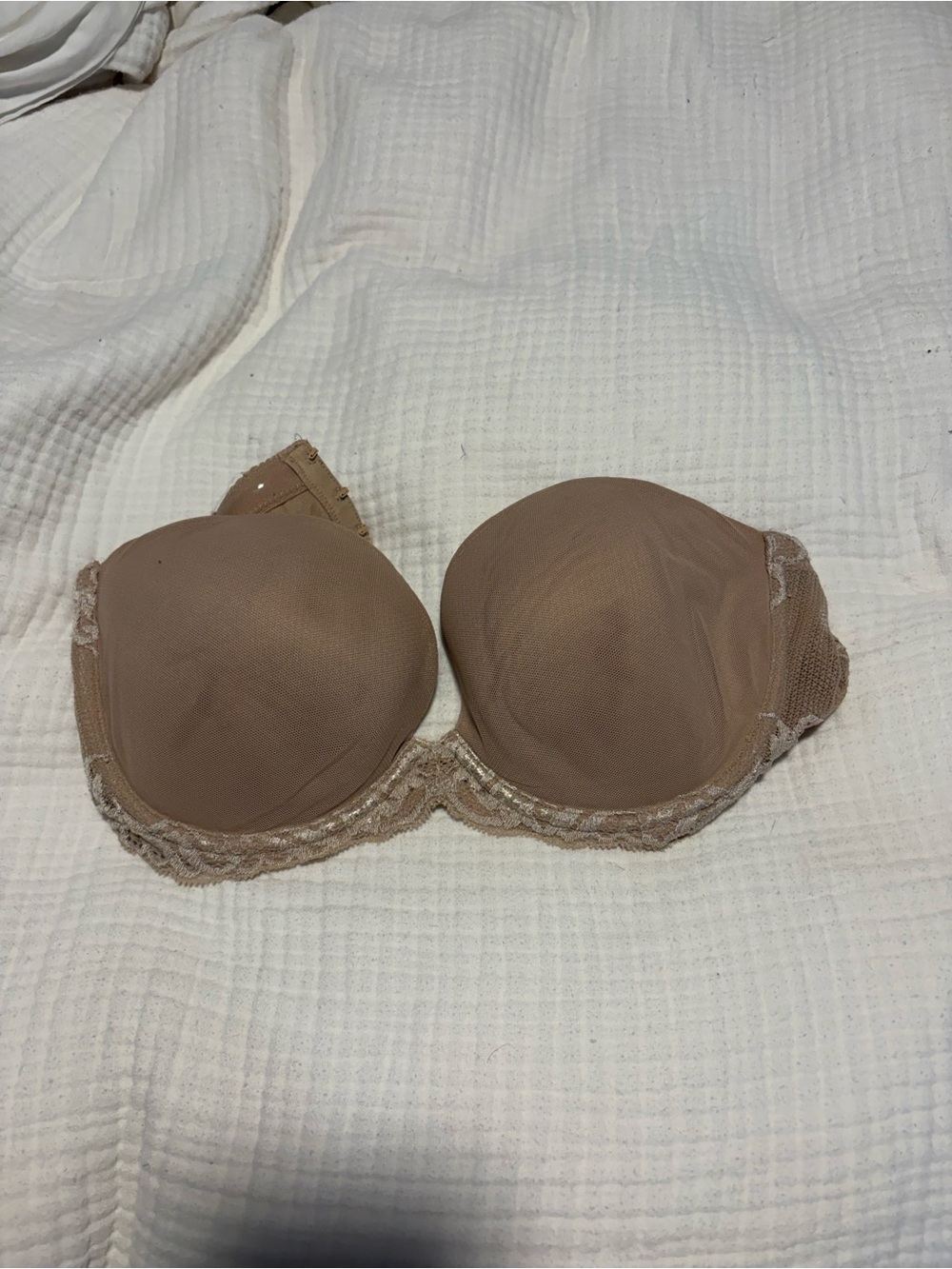 Natori Strapless Lace-Trim Nude Bra